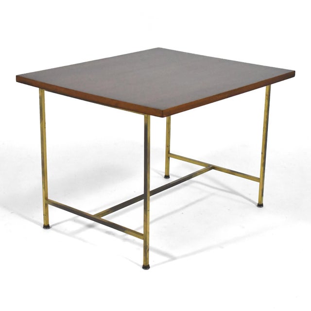 Calvin Paul McCobb Side Table with Brass Base by Calvin For Sale - Image 4 of 10