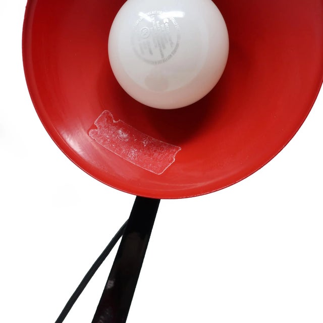 1980s Red & Black Metal Desk Lamp For Sale In New York - Image 6 of 8