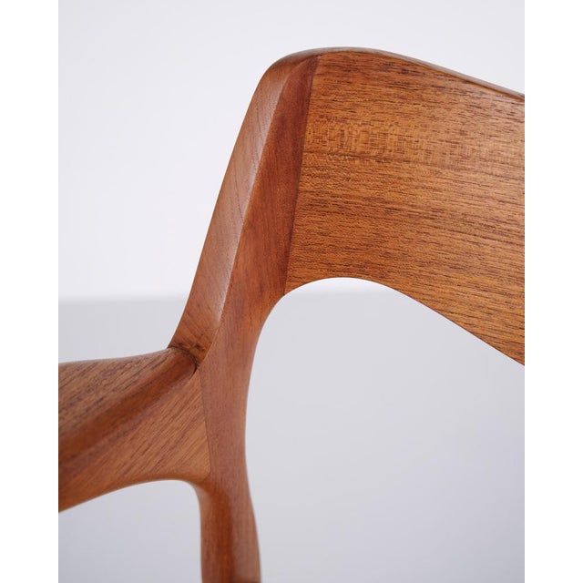 Model 55 Dining Chair in Teak & Woven Seat by N.O Møller For J.L. Møllers, 1960s For Sale - Image 3 of 15