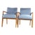 Pair of Mid-Century Modern Accent Chairs - Light Blue (New Fabric) For Sale