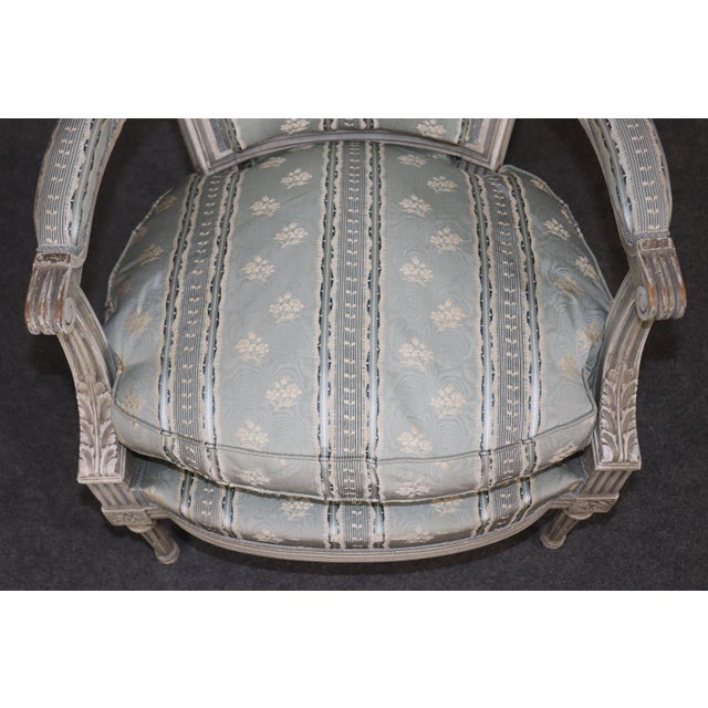 Pair of Antique Louis XVI Style Paint Decorated Arm Chairs by Maison Jansen For Sale - Image 16 of 17