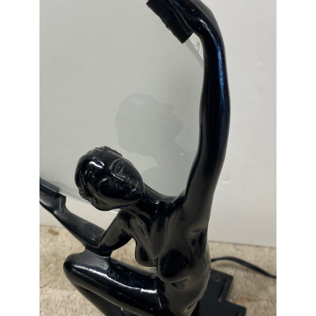 Vintage Art Deco Moon Lady Lamp For Sale - Image 4 of 11