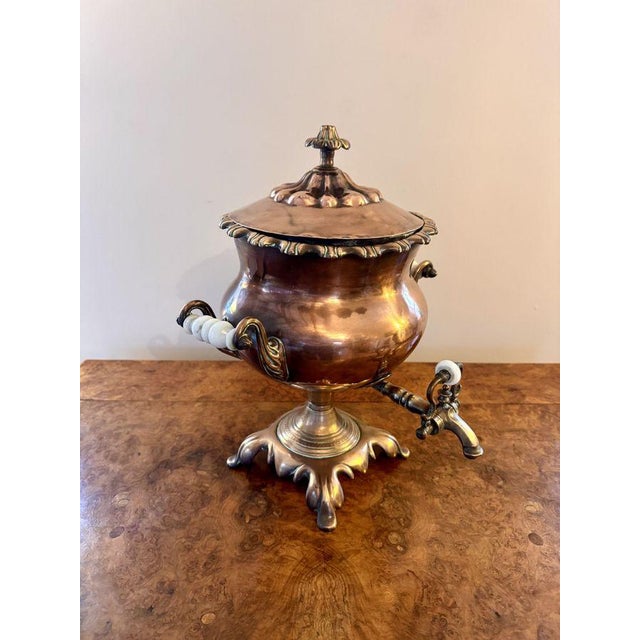 Fantastic quality antique Victorian large copper samovar having a fantastic quality antique Victorian large copper samovar...