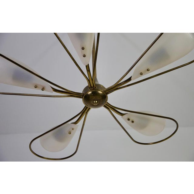 Mid-Century Italian Brass 5-Arm Sputnik Chandelier, 1950s For Sale - Image 11 of 18