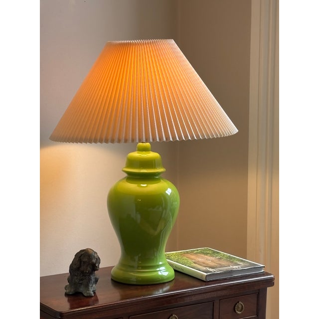 Mid-20th Century Knife Pleated Lamp Shade in Crème For Sale - Image 4 of 17