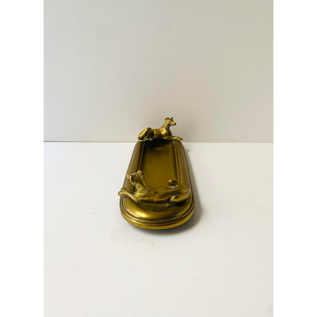 Art Deco Brass Catchall With Dogs, Early 20th Century For Sale - Image 10 of 11