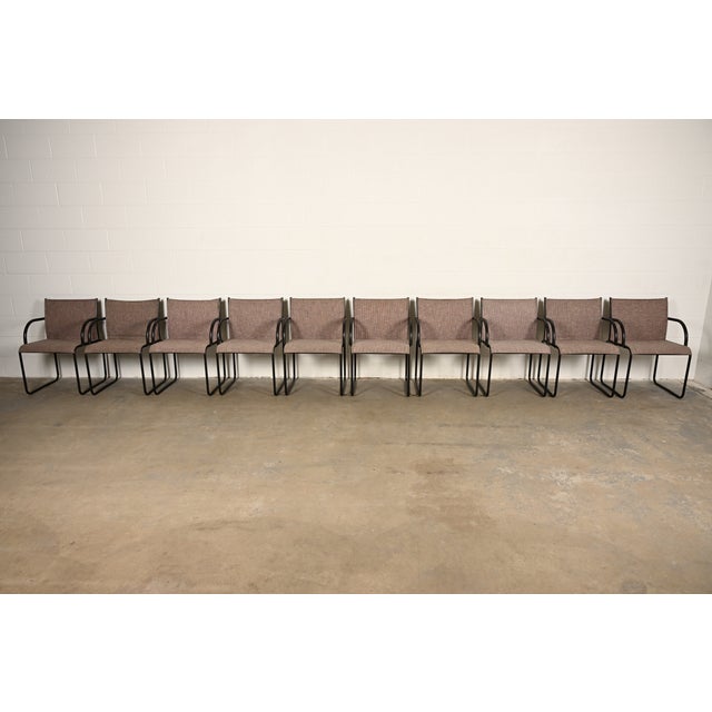 A rare and exceptional set of ten model 1407 Modern armchairs, club chairs, or dining captain chairs By Richard Schultz...