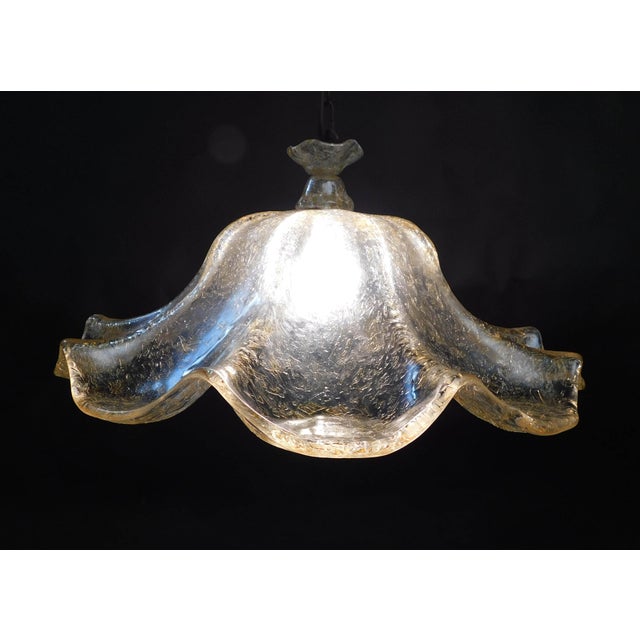 Glass 20th Century Murano Flower Pendant by Mazzega For Sale - Image 7 of 9