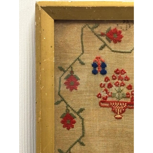 Antique English Royal Medical Corps Ww1 Framed Embroidery Piece For Sale - Image 4 of 6