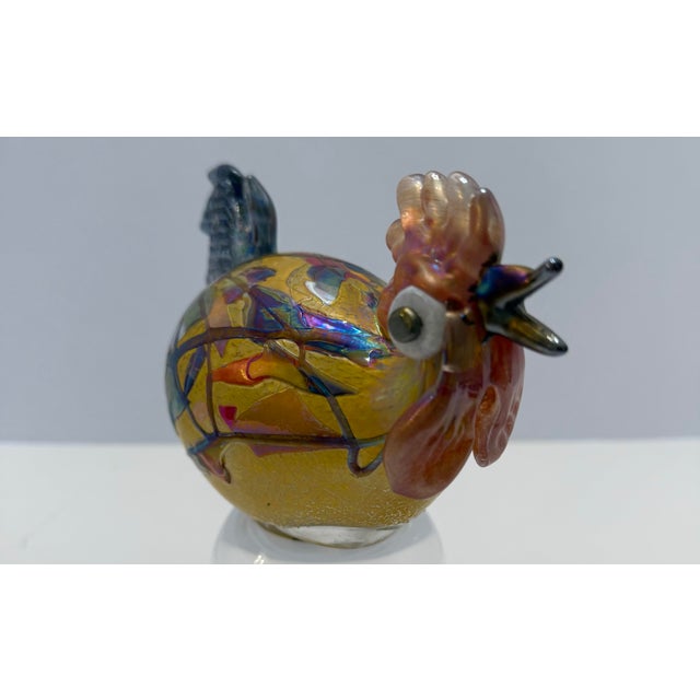 Signed Kasimir Limited Edition Art Glass Rooster 7/36 Iridescent Studio Sculpture For Sale - Image 11 of 12