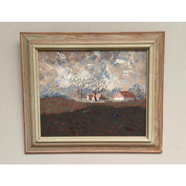 Original Swedish Oil on Panel – “Landscape” by Bertil Wahlberg – Signed – Vintage & Framed – 48 × 41.5 cm (18.9" × 16.3")...