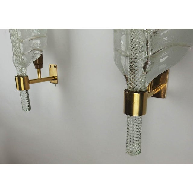 Glass Wall Sconces attributed to Andrea Arbus for Veronese, 1960s, Set of 2 For Sale - Image 11 of 15