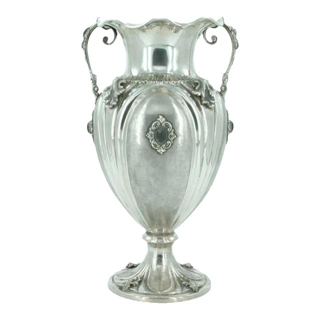 19th Century Sterling Silver Decorative Vase For Sale