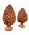This striking pair of vintage terracotta finials features the classic pine cone motif, a timeless symbol of longevity and...