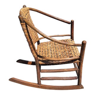 Old Hickory Barrel Back Rocking Chair For Sale