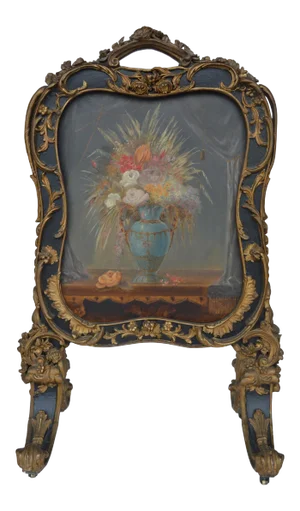 19th Century Hand Painted Fire Screen