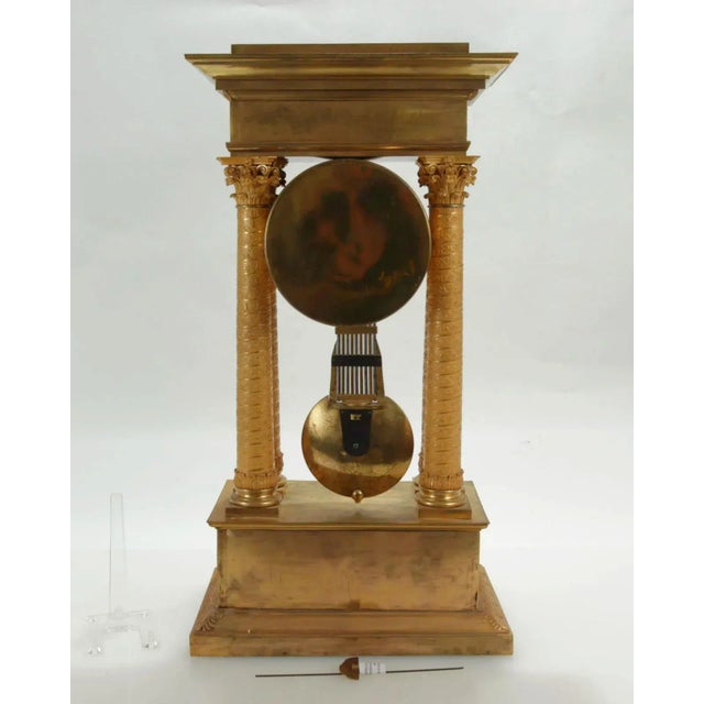 Early 19th Century Very Large French 19th Century Empire Period Ormolu Bronze Portico Mantel Clock For Sale - Image 5 of 7
