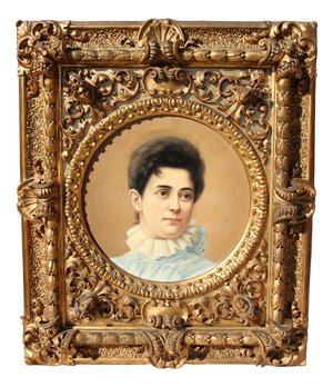 Portrait of a Young Woman, 1800s, Oil on Canvas, Framed