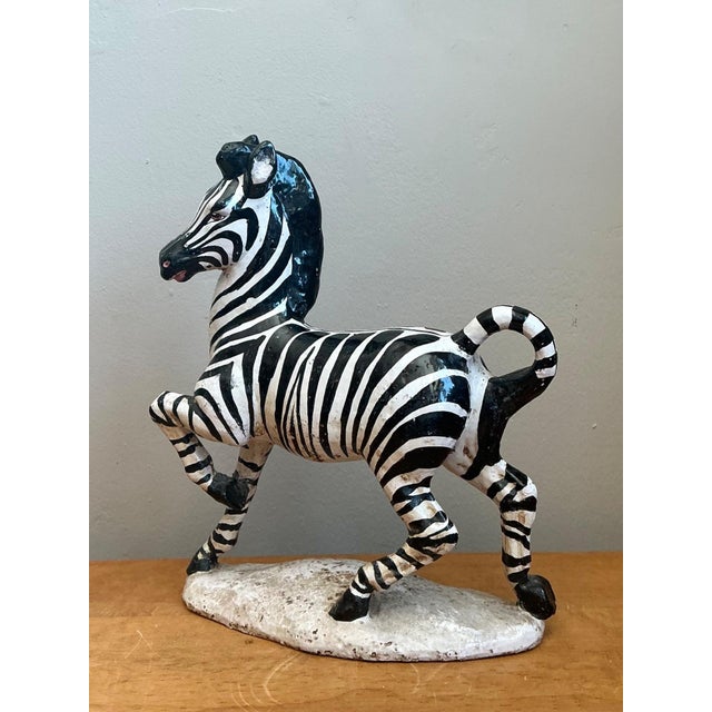 Vintage Italian Ceramic Zebra Sculpture For Sale - Image 10 of 12