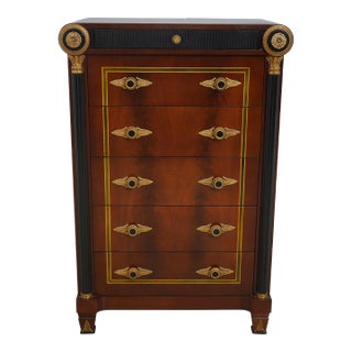 Stunning Neoclassical Inlaid Mahogany High Chest For Sale