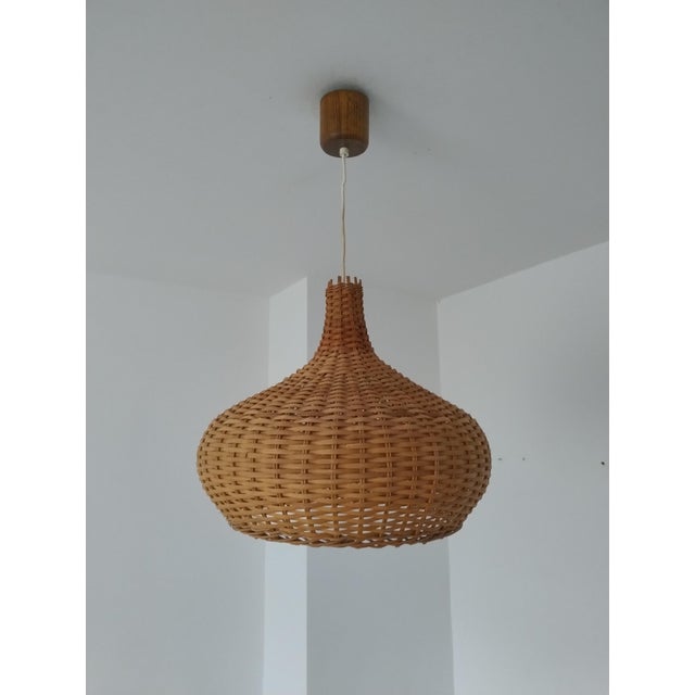 Mid-Century Modern Wicker Pendant, 1970s For Sale - Image 12 of 17