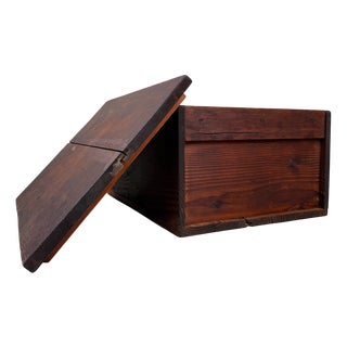 Vintage Japanese Wooden Box with Lid, 1920s For Sale