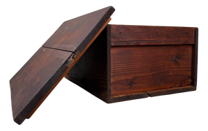 Vintage Japanese Wooden Box with Lid, 1920s
