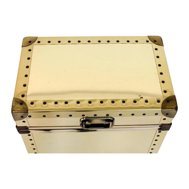 1970s 1970s Brass Clad Storage Chest For Sale - Image 5 of 7