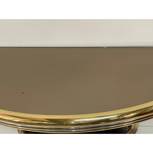 Silver Exceptiona Mixed-Metal Demilune Consoles - A Pair For Sale - Image 8 of 18