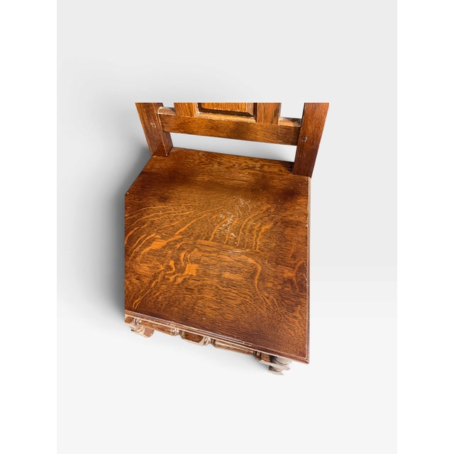 Antique Elizabethan Jacobean Style Oak Refectory Dining Table and Chairs, 1900, Set of 7 For Sale - Image 14 of 18