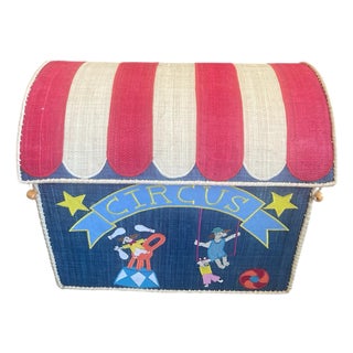 Hand-Woven Rattan Circus Tent Toy Box For Sale