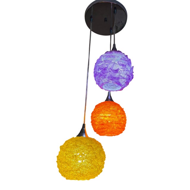 1960s Mid Century Modern Spaghetti Pendant Light For Sale