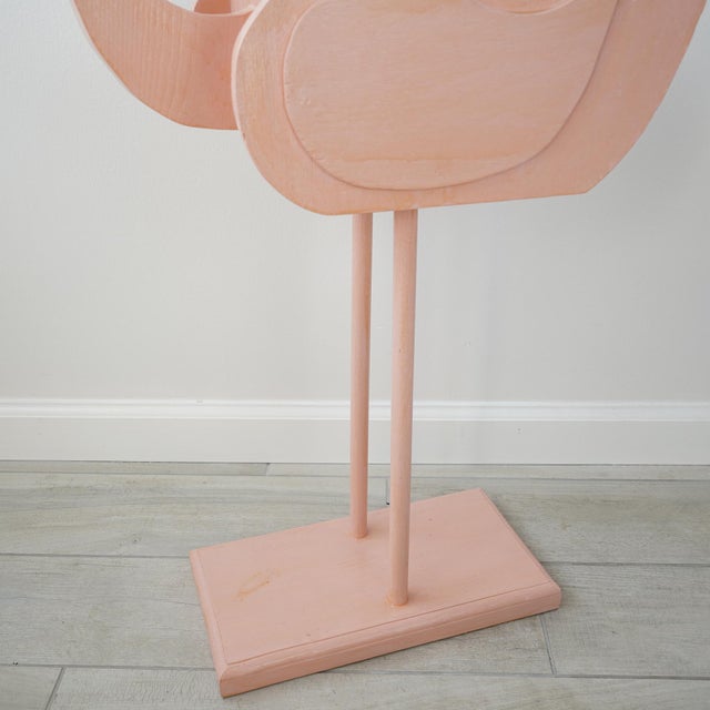 Vintage Artist Studio Handmade Wood Flamingo Planter For Sale - Image 16 of 16