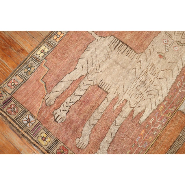 Vintage Zabihi Collection Pictorial Animal Motif Turkish Rug - 5'2" x 9' For Sale - Image 10 of 12