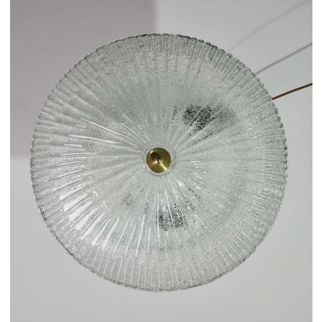 Transparent Vintage Italian Transparent Murano Glass Flush Mount Light For Sale - Image 8 of 11