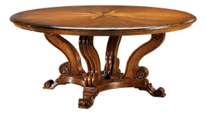 Italian Round Walnut Dining Table
