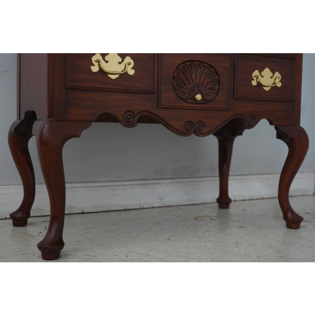 Wood 1980s Henkel Harris 3 Piece Cherry Queen Anne Highboy For Sale - Image 7 of 17
