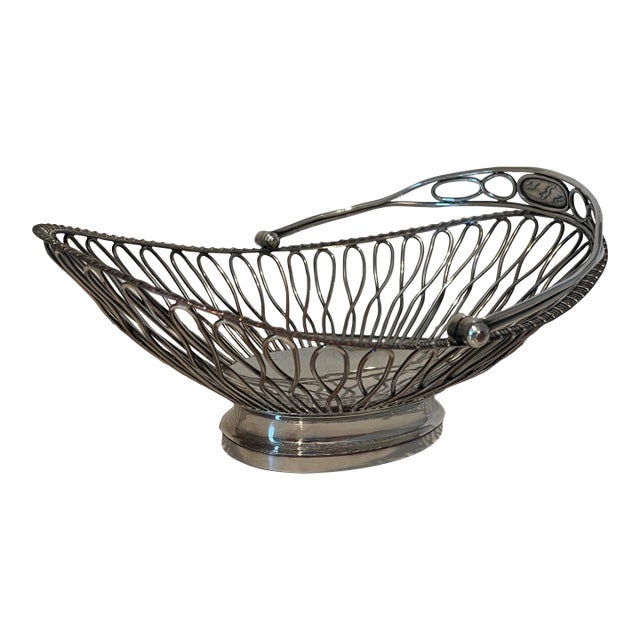 Early 19th Century Old Sheffield Plate Wirework Basket For Sale