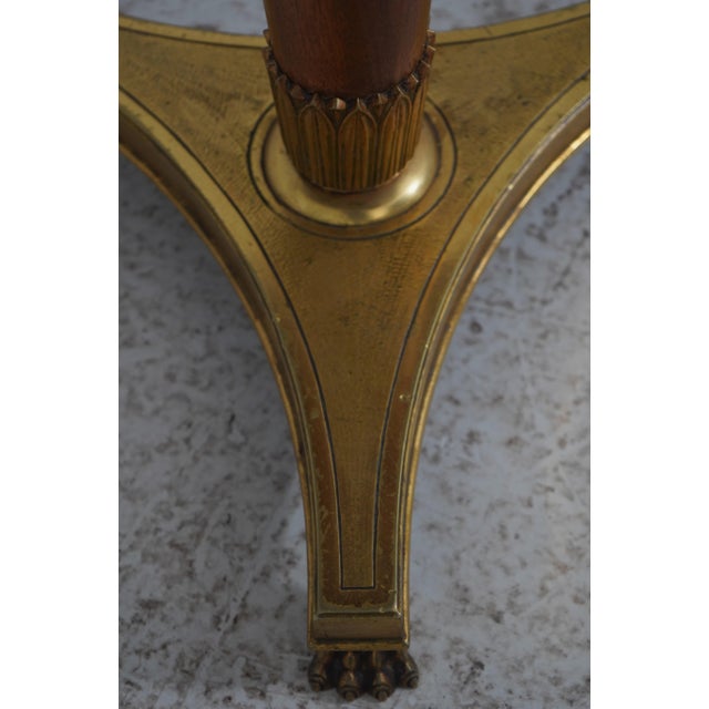 Pair Vintage French Empire Round Gueridon Side Tables W. Bronze Bases For Sale - Image 11 of 14