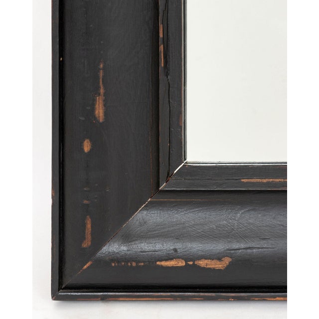 Rustic Ebonized Wood Framed Mirror For Sale - Image 4 of 6