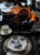 Presenting a set of 52 pieces of nearly new, old stock discontinued Noritake Gold & Sable fine porcelain serving dishes...