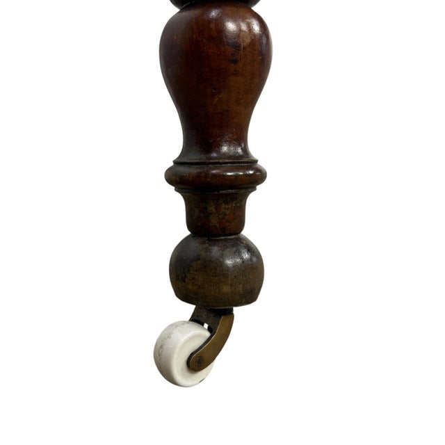 Antique Serving Table Console Table on Porcelain Casters, 1890s For Sale - Image 6 of 12
