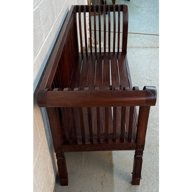 Late 20th Century American Colonial-Style Carved Rollback Bench For Sale In New York - Image 6 of 16