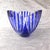 Contemporary Large Blue and Clear Art Glass Bowl For Sale - Image 3 of 4