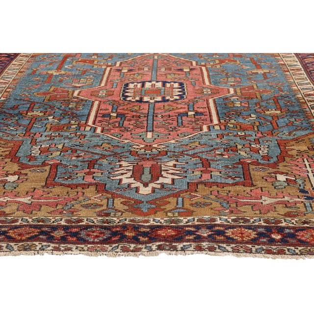 Antique Persian Serapi Rug, 05'00 X 06'08 For Sale - Image 4 of 10