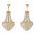 Pair of1950s Brass Empire Sac a Pearl Chandelier Crystal Lustre For Sale