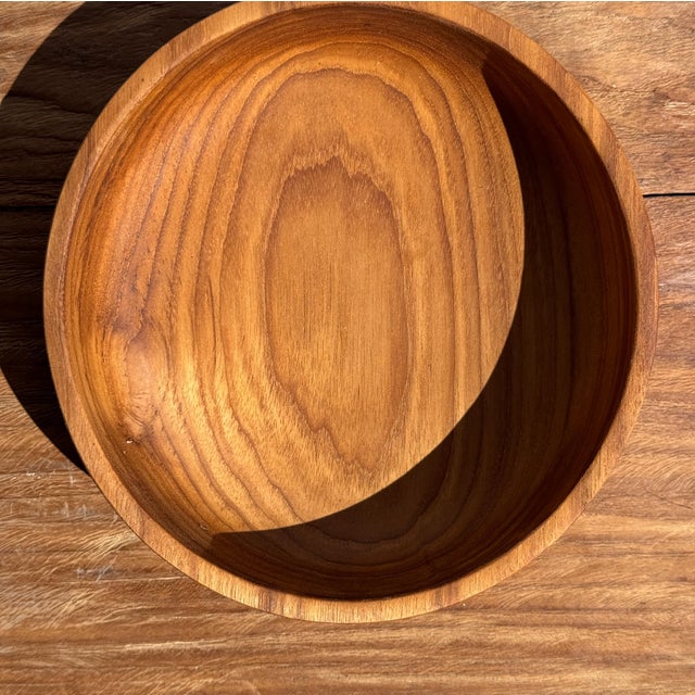 Bowl in Teak, 1980s For Sale - Image 4 of 11