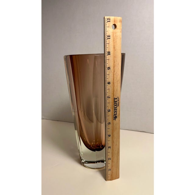 Glass 1960's Murano Italy by Alessandro Mandruzzato Sommerso Amethyst Glass Vase For Sale - Image 7 of 7