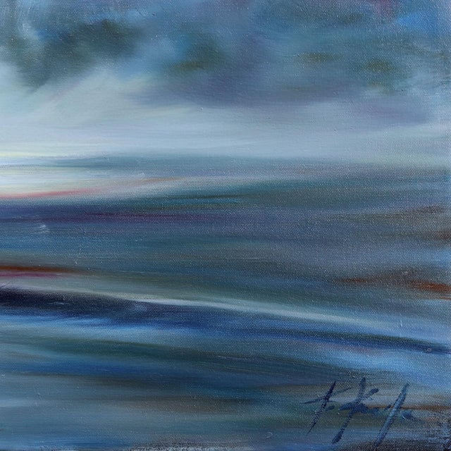 2020s What Remains - Sublime Abstract Blue Coastline Seascape Original Artwork by Kathleen Keifer For Sale - Image 5 of 9