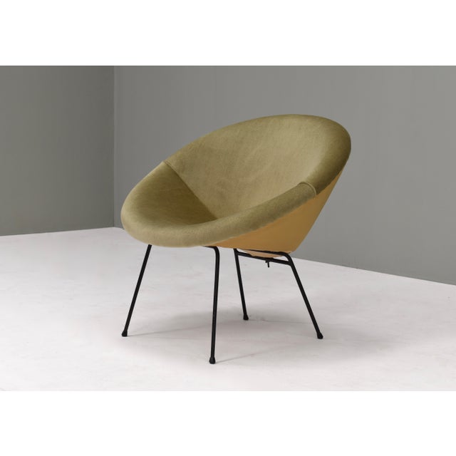 Velvet Circle Armchair, 1950s For Sale - Image 3 of 18